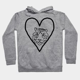 My Tiger Valentine Line Drawing Hoodie